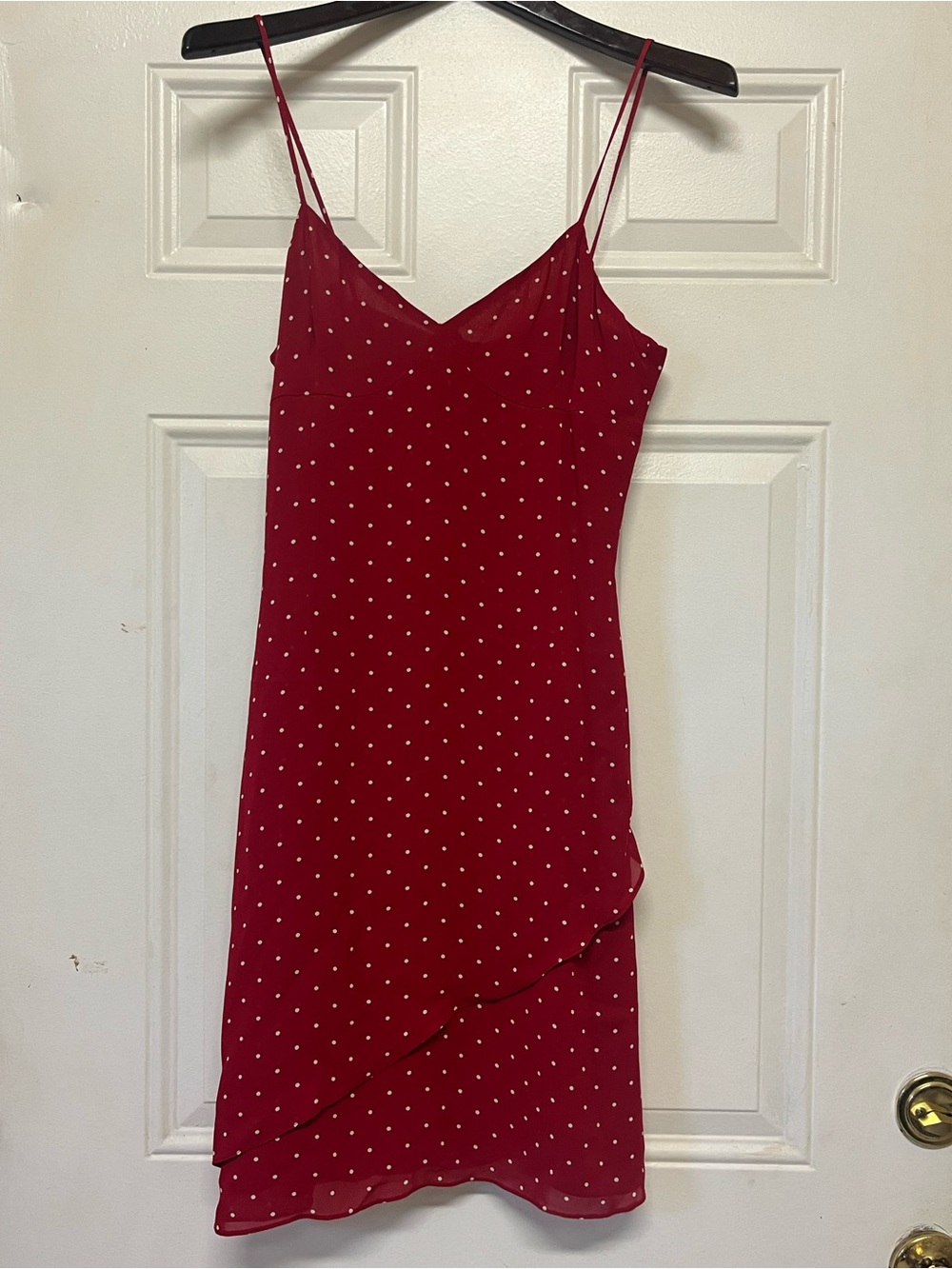 Ralph Lauren Red Polka Dot Slip Mini Dress